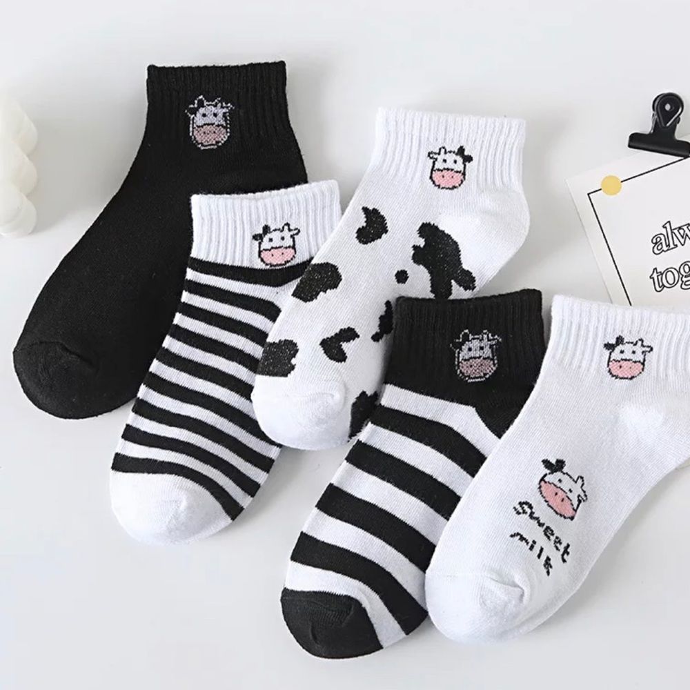 Cow Socks 5 pairs Harajuku cute Women’s Cows Ladies Farmhouse country NEW